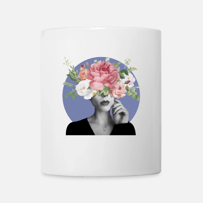 Blumiger Kopf - Tasse - Weiß