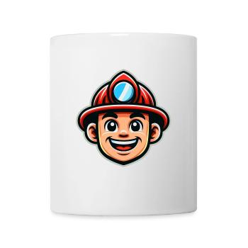 Feuerwehr Feuerwehrmann Kopf - Tasse - Weiß - Vorne