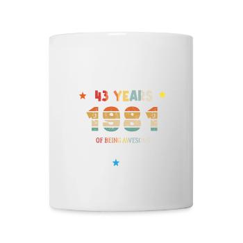 43 Years Old Made In 1981 Vintage February 1981 - Mug blanc - blanc - Devant