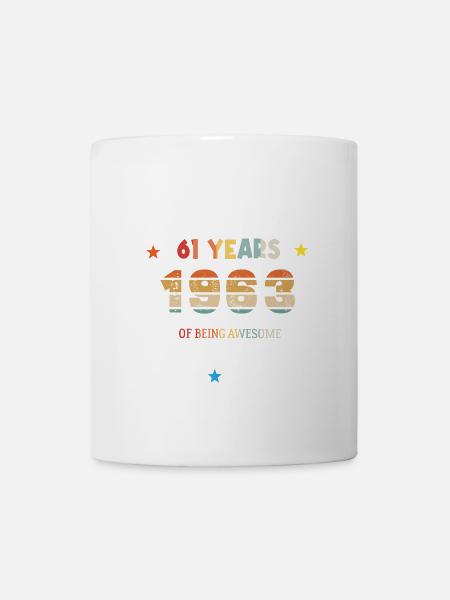 61 Jahre alt Baujahr 1963 Jahrgang Februar 1963 - Tasse - Weiß