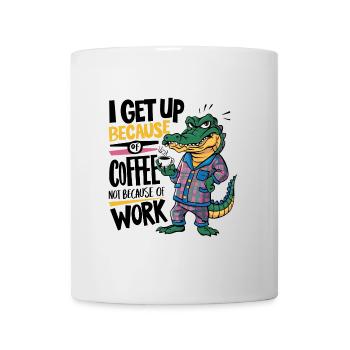 Morgenkaffee Morgenmuffel Krokodil mit Kaffeetasse - Tasse - Weiß - Vorne
