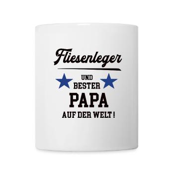 Bester Papa Fliesenleger Bodenleger Vater Chef - Tasse - Weiß - Vorne