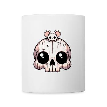 Skull mit Maus auf dem Kopf - Tasse - Weiß - Vorne