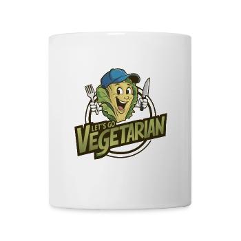 Gesund vegan vegetarisch leben lachender Salatkopf - Tasse - Weiß - Vorne