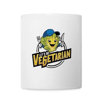 Healthy vegan vegetarian life laughing head of lettuce - Mug - white - Front