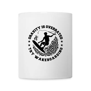 gravity is overrated try wakeboarding - Mug blanc - blanc - Devant