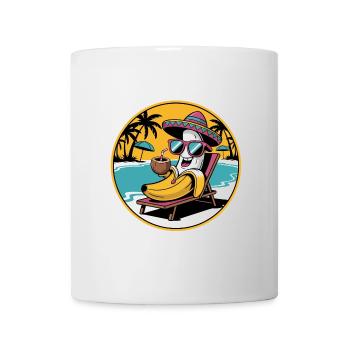 Funny banana with sunglasses on the beach - Mug - white - Front