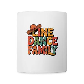 Danse en ligne en famille avec chapeau de cowboy et bottes - Mug blanc - blanc - Devant