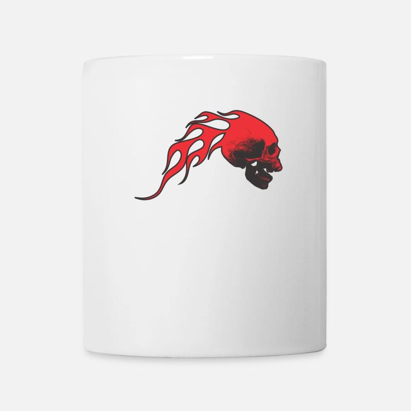 Scull with flames - Mug - white