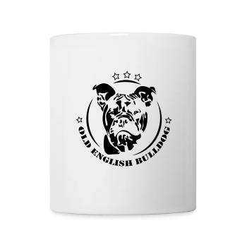 Old English Bulldog dog portrait Wilsigns OEB - Mug - white - Front