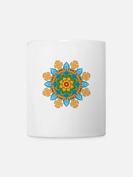 Blumen Mandala - Tasse - Weiß