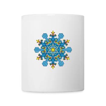 Schneeflocken Mandala - Tasse - Weiß - Vorne