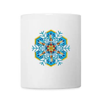 Schneeflocken Mandala - Tasse - Weiß - Vorne