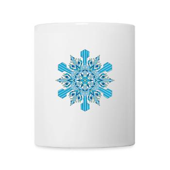 Schneeflocken Mandala - Tasse - Weiß - Vorne