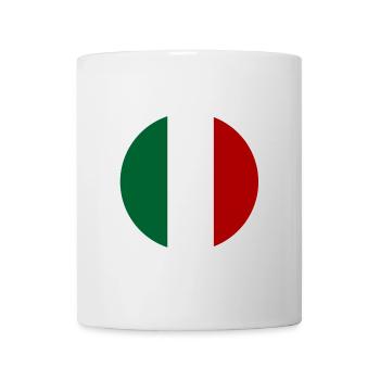 Italien Flagge rund - Tasse - Weiß - Vorne