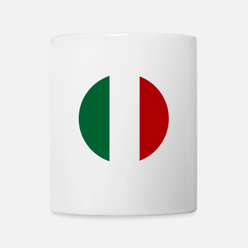 Drapeau de l'Italie rond - Mug blanc - blanc