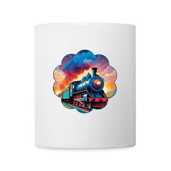 Chemin de fer coloré avec locomotive à vapeur fumante - Mug blanc - blanc - Devant