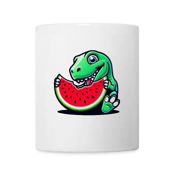 Sweet T-Rex Dino mange de la pastèque plus fruitée - Mug blanc - blanc - Devant