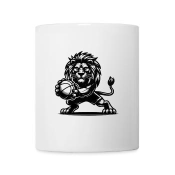 Wilder Basketball Löwe mit Basketball - Tasse - Weiß - Vorne