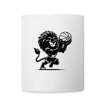 Cleverer Löwe mit Basketball beim Korbwurf - Tasse - Weiß - Vorne