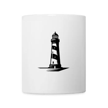Vieux phare côtier rayé solitaire - Mug blanc - blanc - Devant