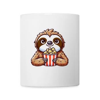 Lustiges Faultier Popcorn Kino Film - Tasse - Weiß - Vorne