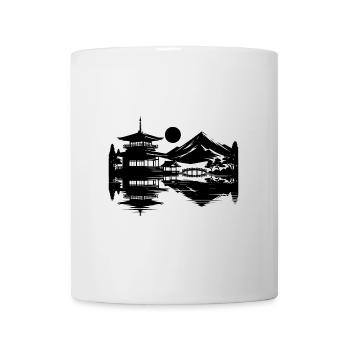 Asiatischer Sonnenuntergang Japanische Landschaft - Tasse - Weiß - Vorne