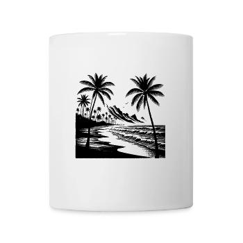 Island Coast Palm Trees Beach and Sea - Mug - white - Front