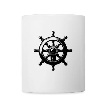 Seefahrt Ruderwache Klassisches Schiff Steuerrad - Tasse - Weiß - Vorne
