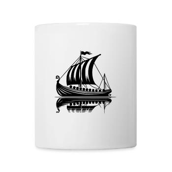 Starkes Wikinger Drachenboot mit Segel - Tasse - Weiß - Vorne