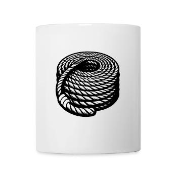 Corde tressée Conception de corde maritime enroulée - Mug blanc - blanc - Devant
