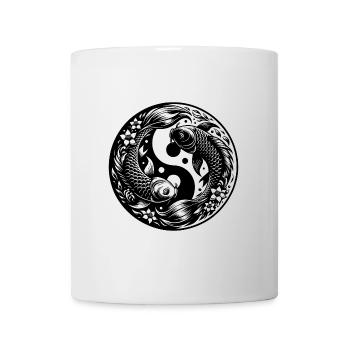 Eleganter Yin und Yang Koi Karpfen Yoga Kreis - Tasse - Weiß - Vorne