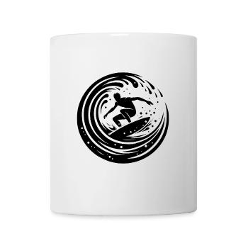 Sporty surfer surfing in the wave - Mug - white - Front