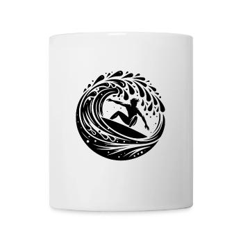Surfer surfing in the waves with surfboard - Mug - white - Front
