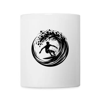 Eleganter Surfer der in großer Welle surft - Tasse - Weiß - Vorne
