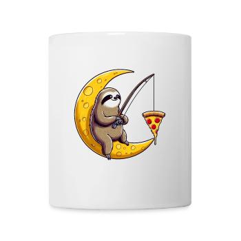 Sloth Angler Moon Pizza Space - Mug - white - Front