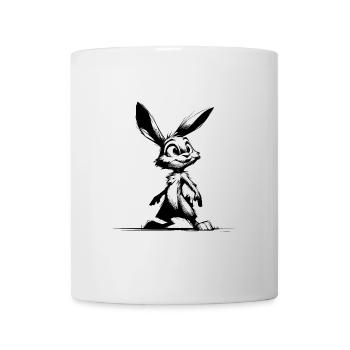 Lapin câlin avec de grands yeux et de grandes oreilles - Mug blanc - blanc - Devant
