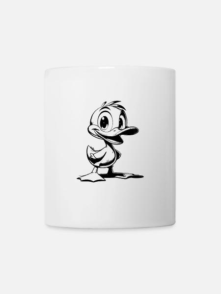 Watschel Ente mit großen Füssen und Schnabel - Tasse - Weiß