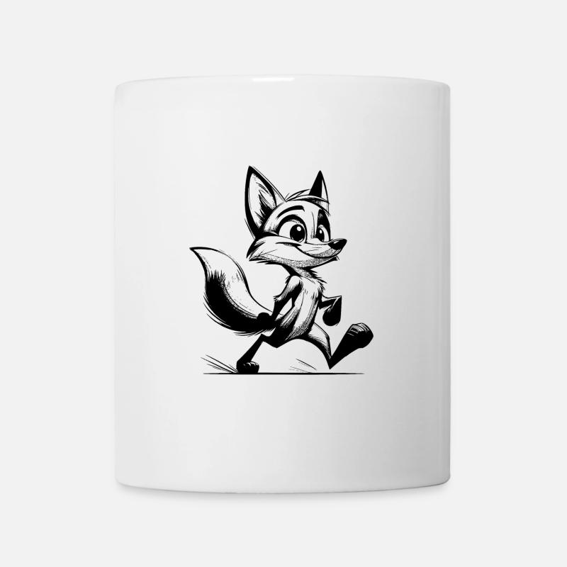 Kleiner Frechdachs Fuchs Zeichnung - Tasse - Weiß