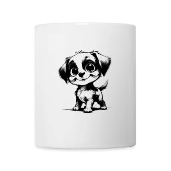 Kleiner süsser Hund mit großen Augen - Tasse - Weiß - Vorne