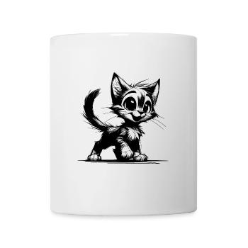 Chat souriant maison tigre dessin pour enfants - Mug blanc - blanc - Devant