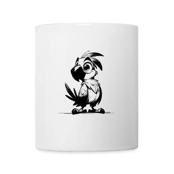 Niedlicher Kinder Bleistift Papagei Zeichnung - Tasse - Weiß - Vorne