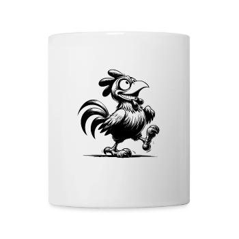 Grinsender Lustiger Gockel Zeichnung - Tasse - Weiß - Vorne
