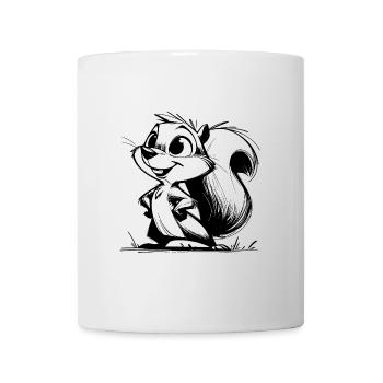 Putziges Eichhörnchen Bleistift Zeichnung - Tasse - Weiß - Vorne