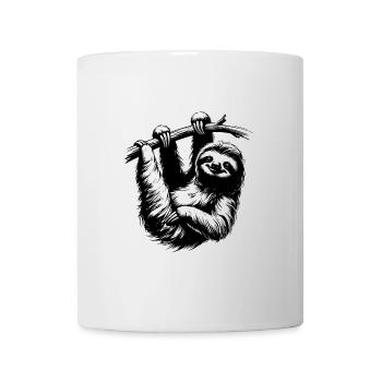 Hanging out with yoga sloth pencil drawing - Mug - white - Front