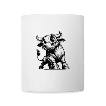 Funny pencil bull with huge horns - Mug - white - Front