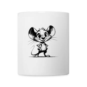 Putzige Kinder Bleistift Maus mit großen Ohren - Tasse - Weiß - Vorne