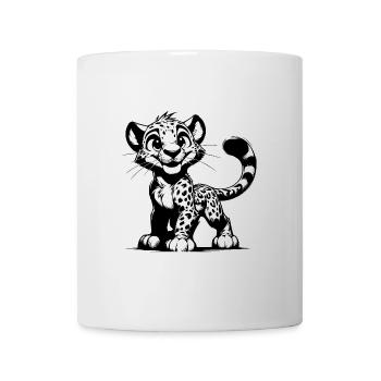 Croquis de portrait de bébé léopard pour enfants souriants - Mug blanc - blanc - Devant