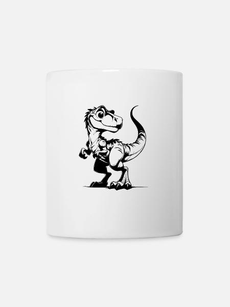 Schizzo della natura del disegno del bambino del dinosauro dei bambini - Tazza - bianco