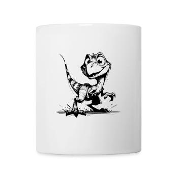 Niedlicher frecher Raptor Baby Dino Skizze - Tasse - Weiß - Vorne